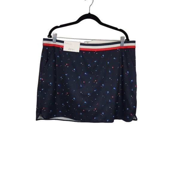 Lady Hagen Women's Contrast Trim Golf Skort Navy Star Print - Size XXL - Picture 2 of 14